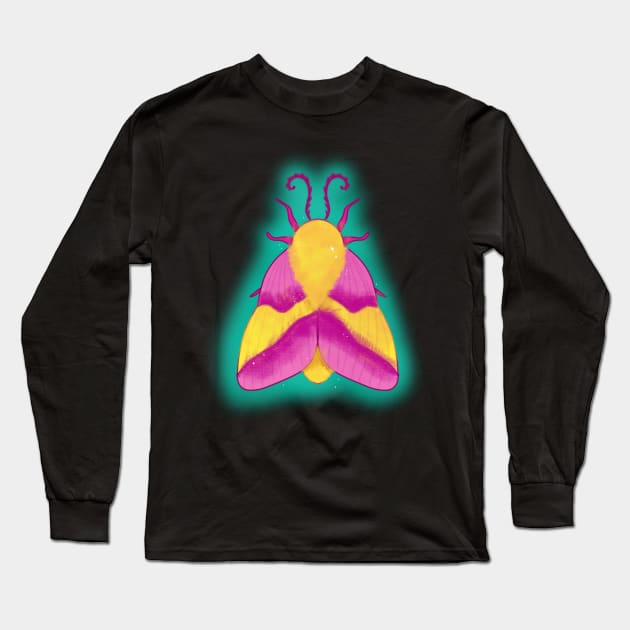 Rosy maple moth Long Sleeve T-Shirt by CraftKrazie